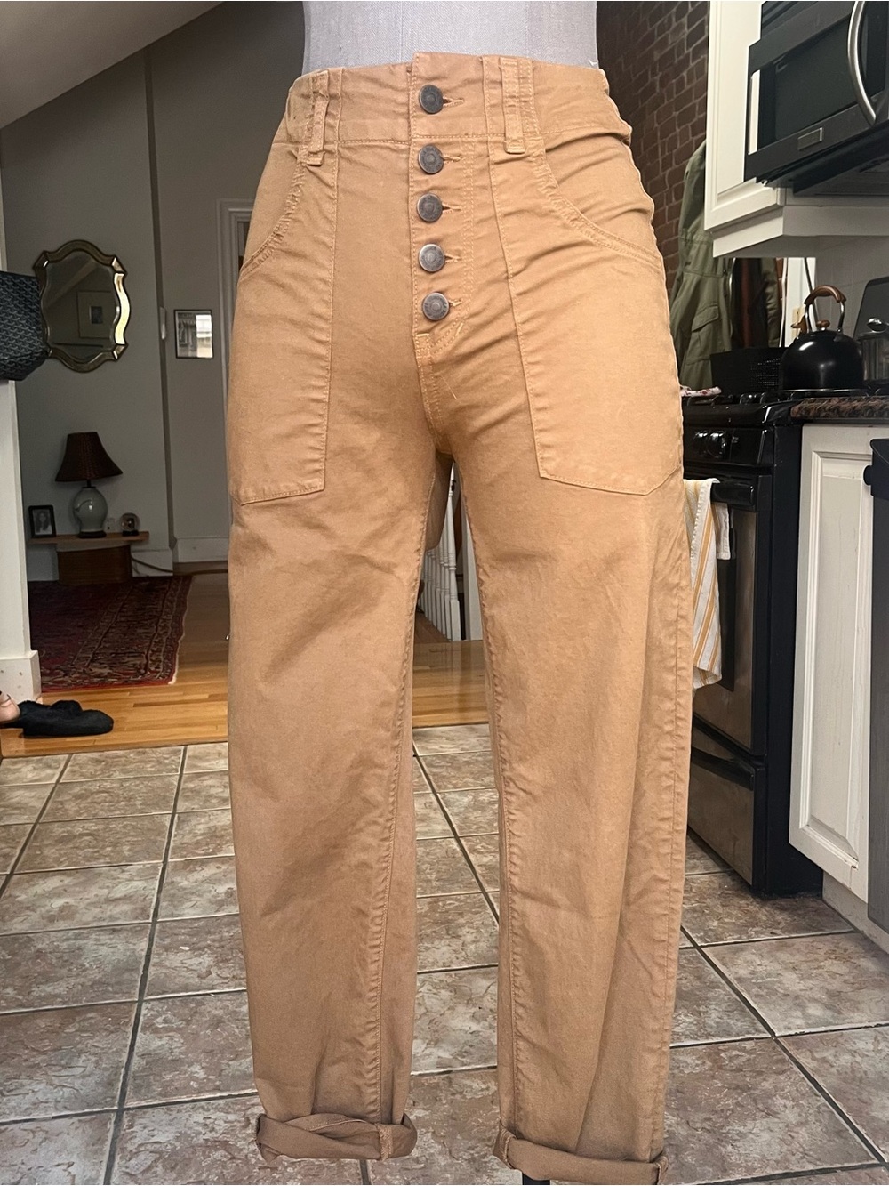 High-Rise Button-Front